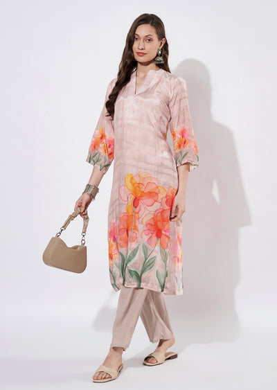 Peach Straight cut set