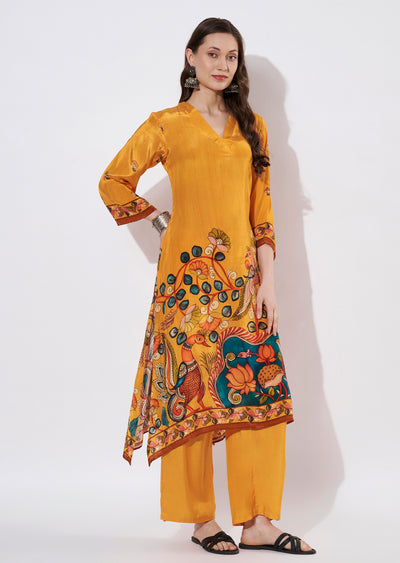 Mustard Crepe Straight cut set