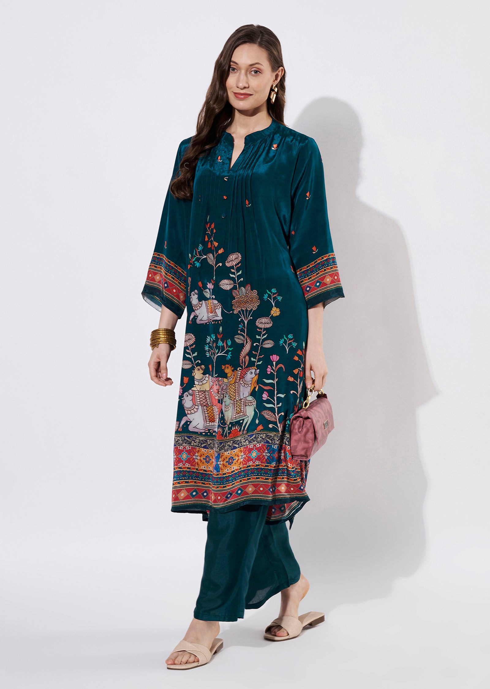 Blue Crepe Straight cut set