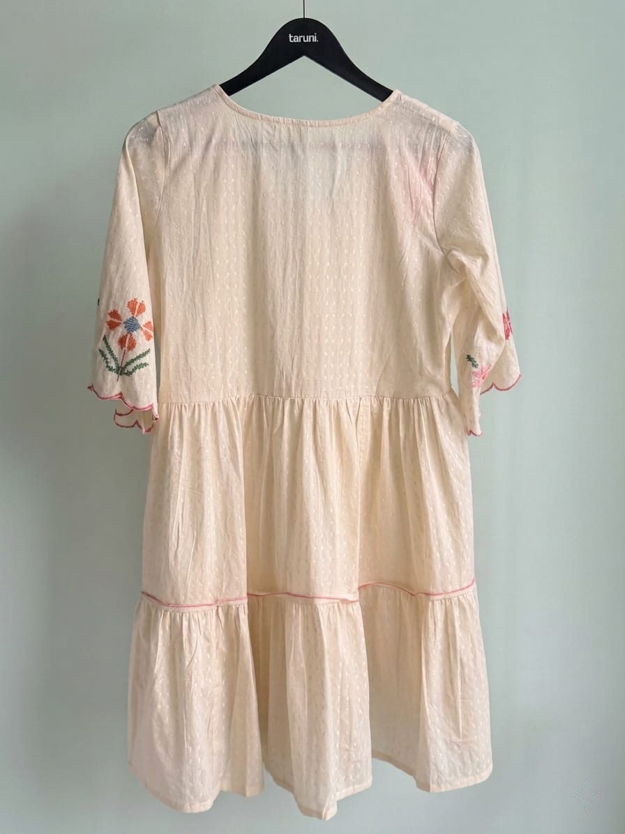 Cream Cotton Midi Dress