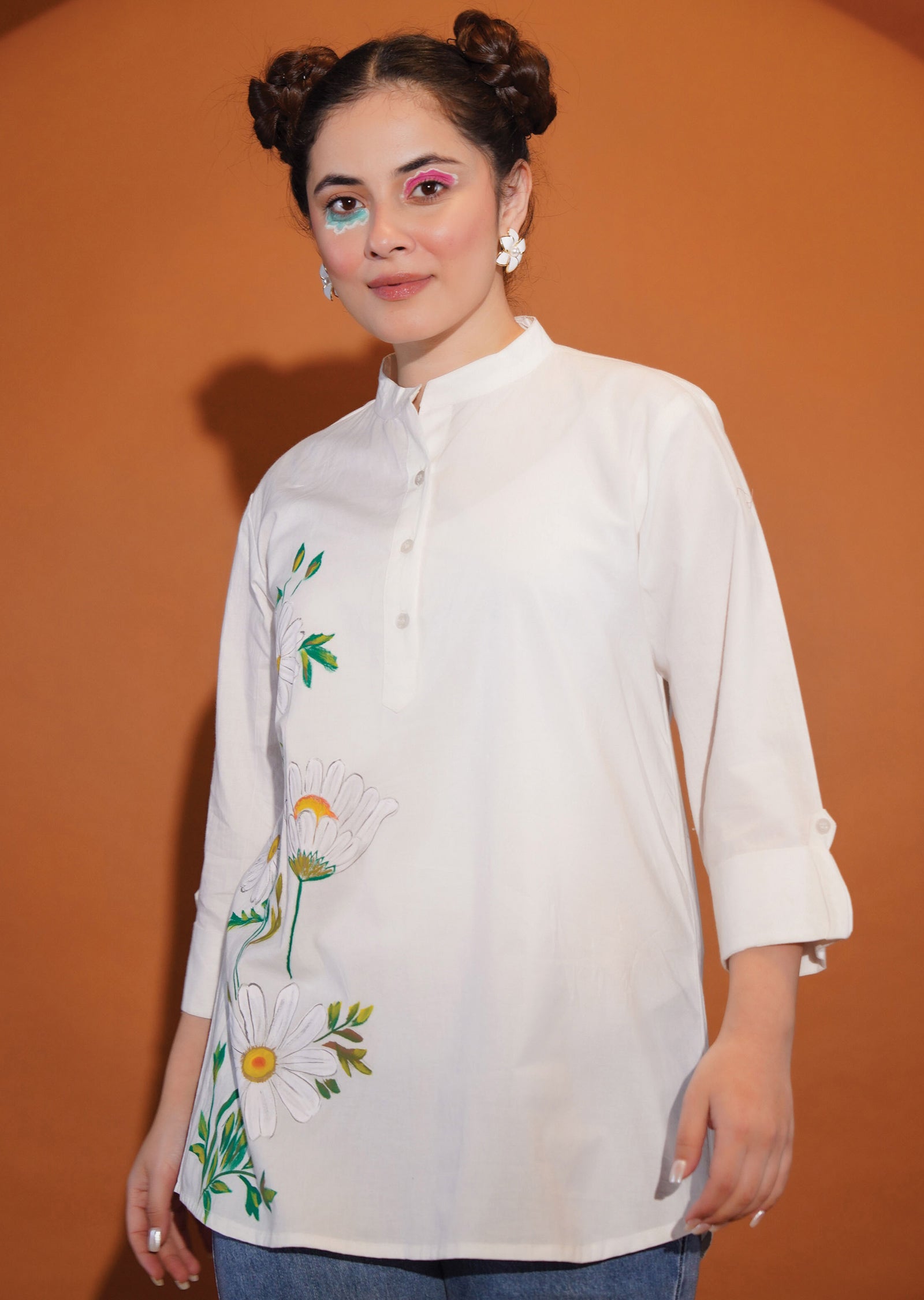 White Cotton Kurti Top