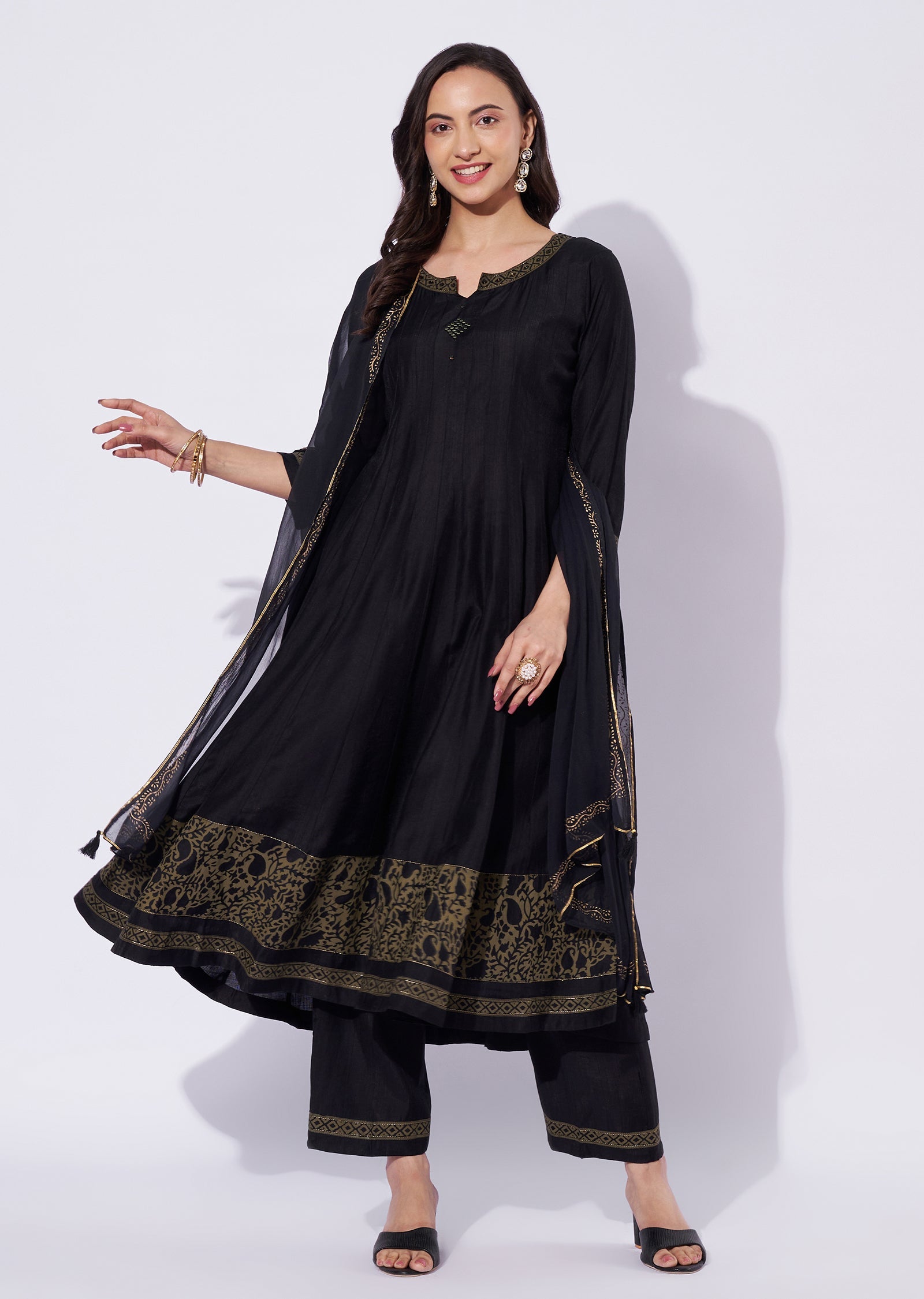 Black Gold Anarkali Suit Black Gold Anarkali Suit