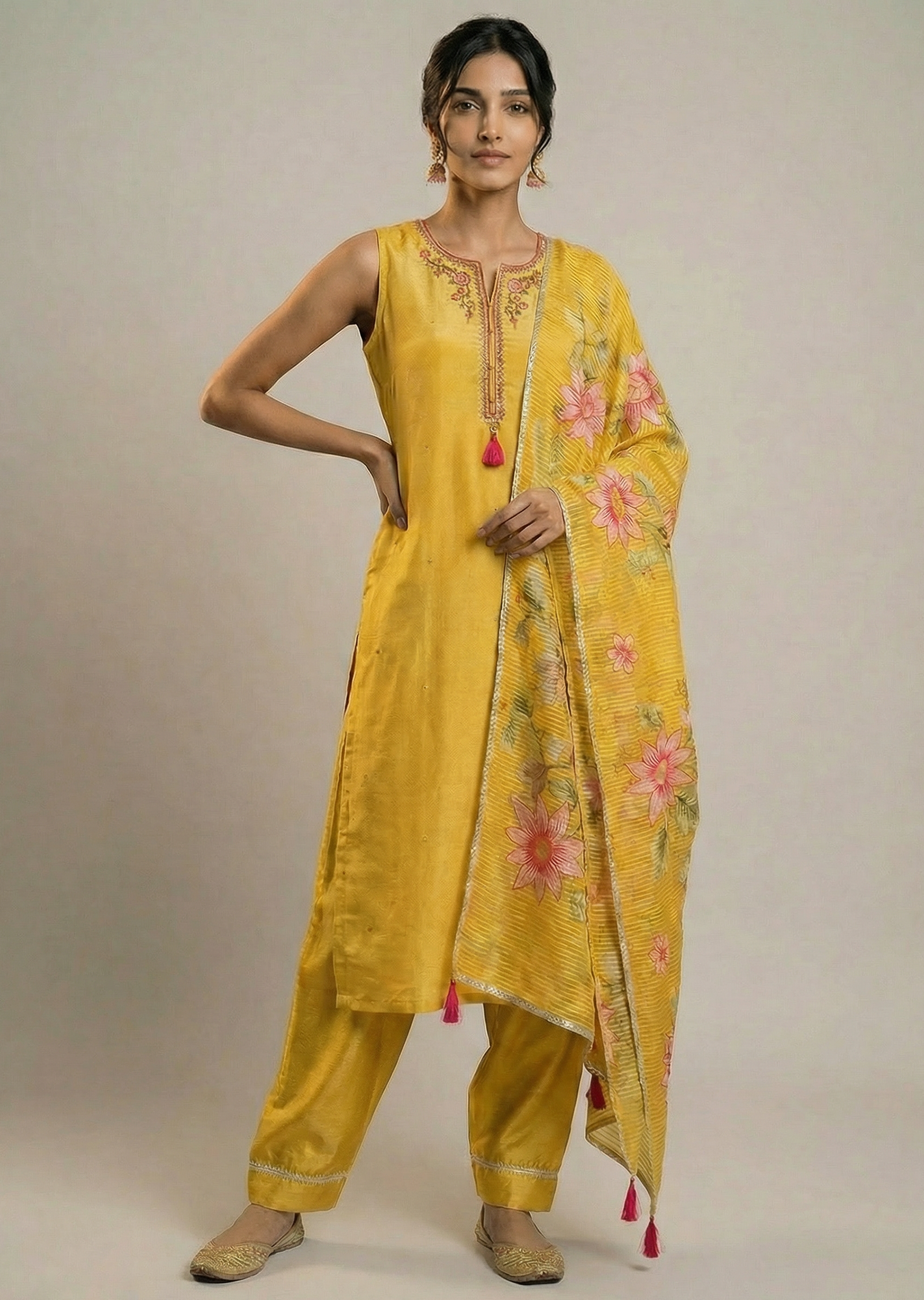 Yellow straight Cut Suit