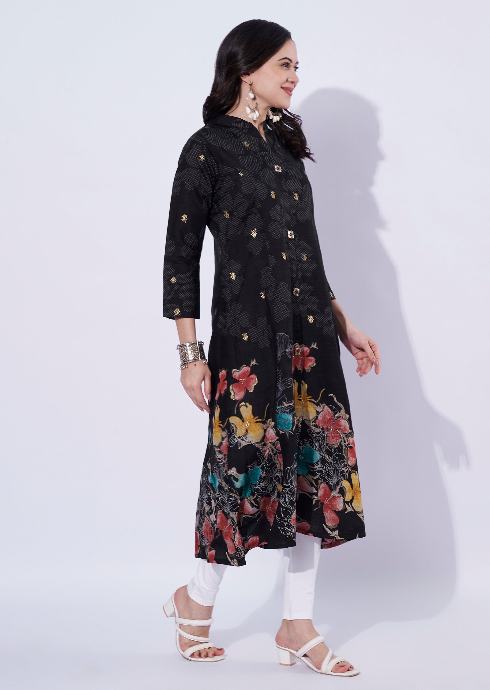Black printed kurti