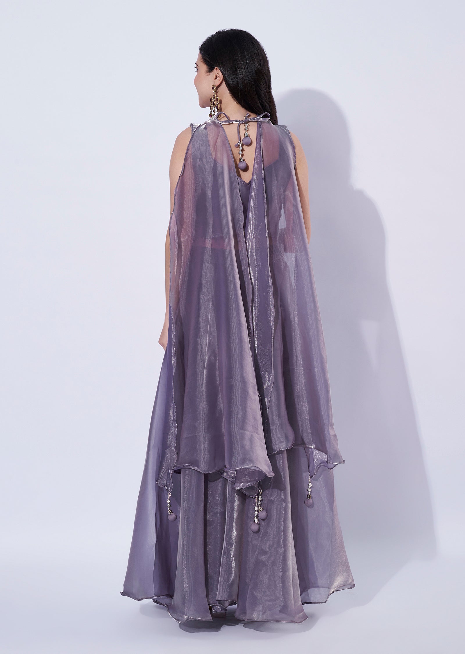 Lilac Indo western Palazzo Set