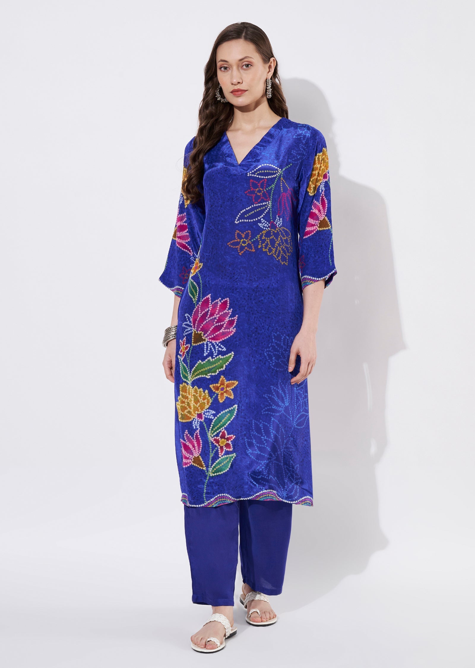 Ink Blue Crepe Straight cut set