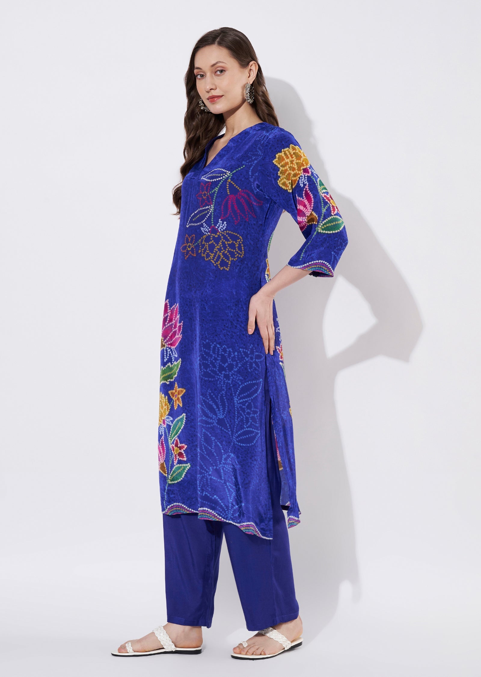 Ink Blue Crepe Straight cut set