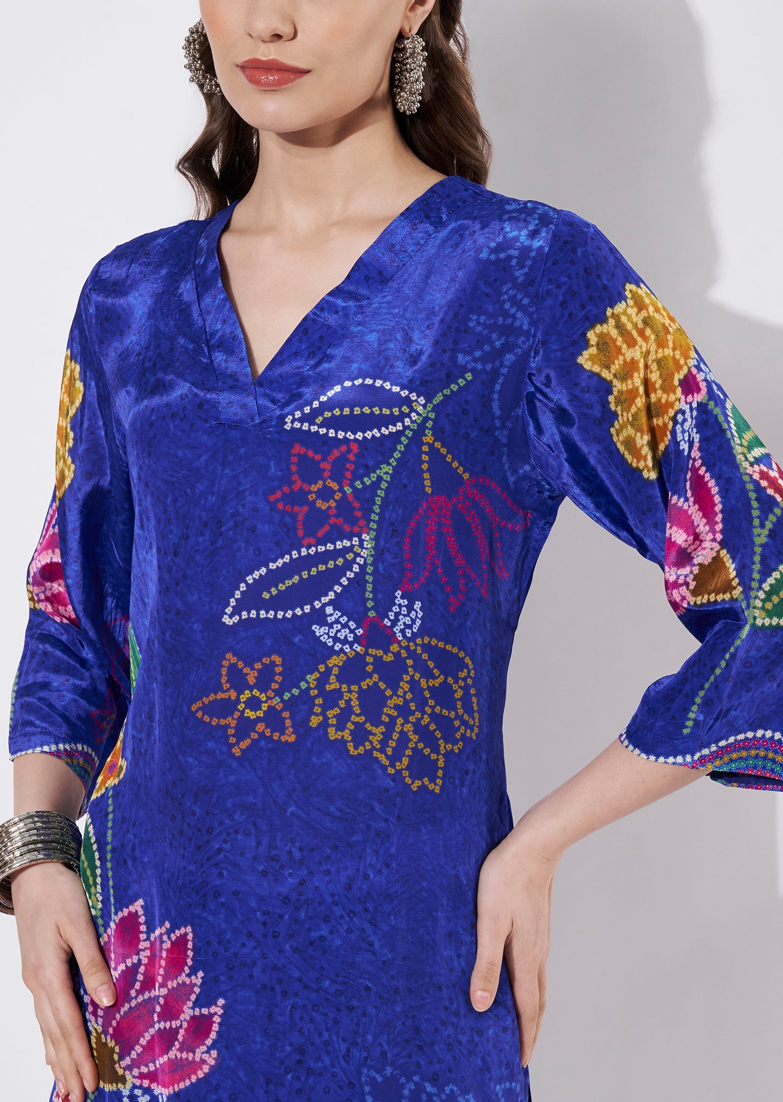 Ink Blue Crepe Straight cut set