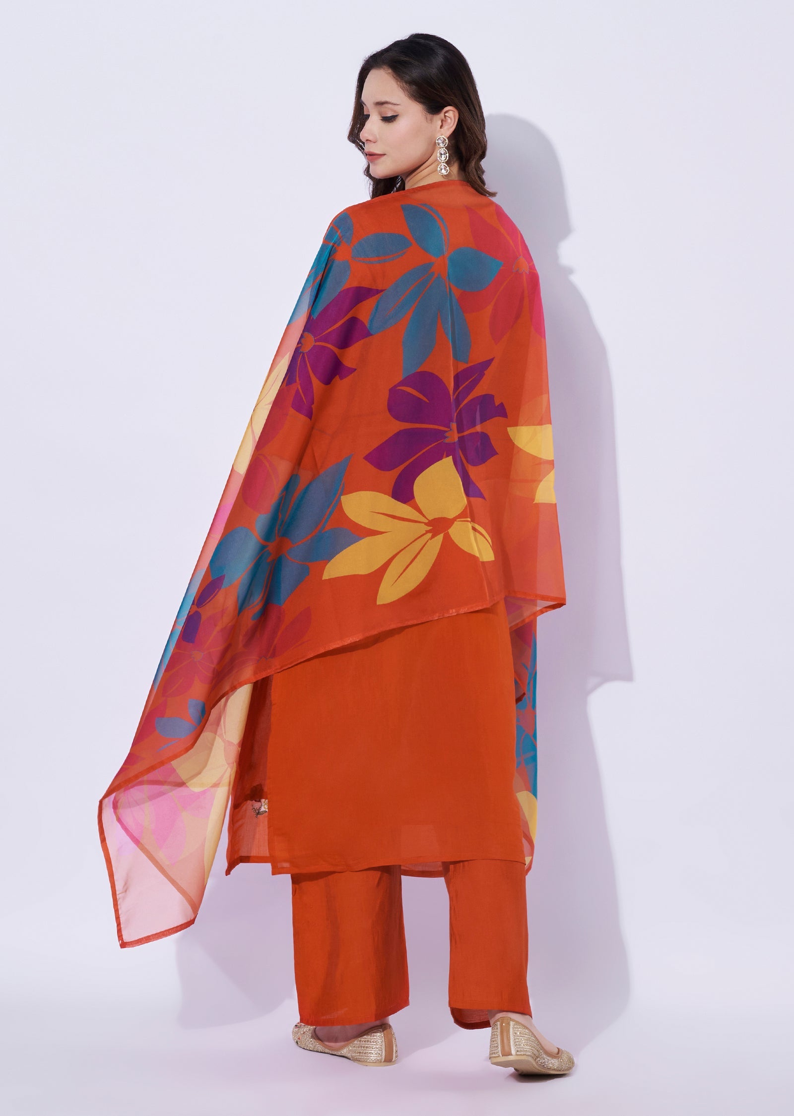 Rust Silk Straight Cut Suit