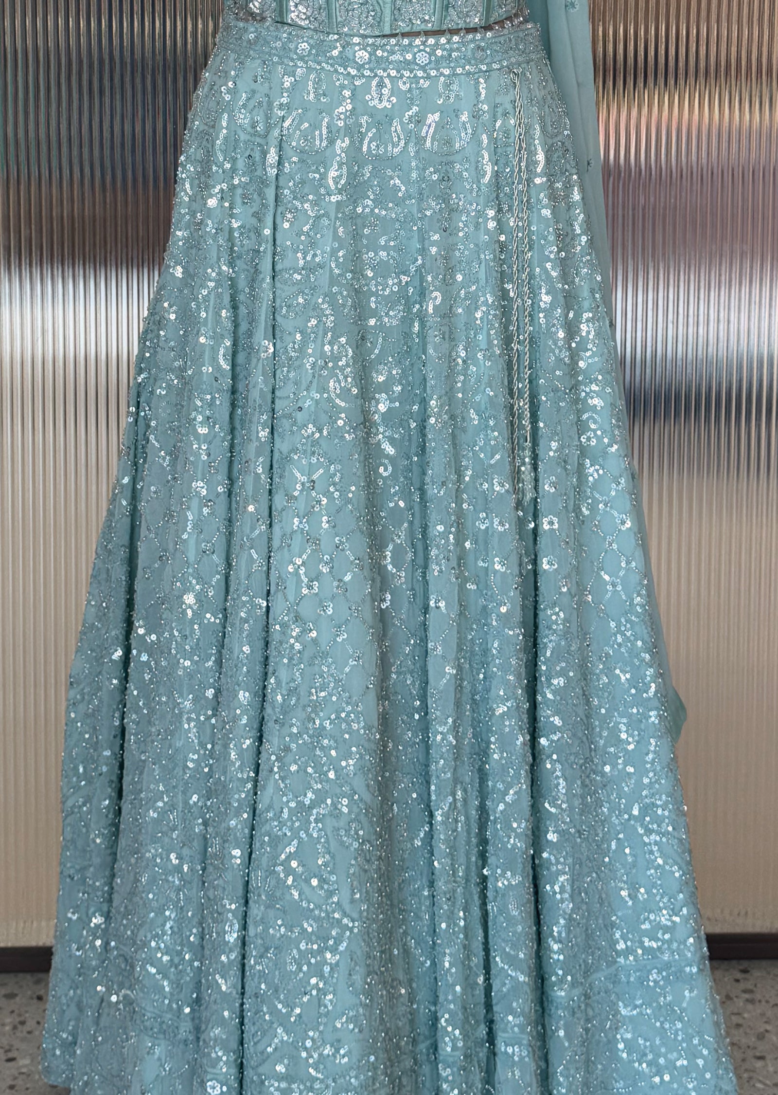 Sea Green Corset Lehenga