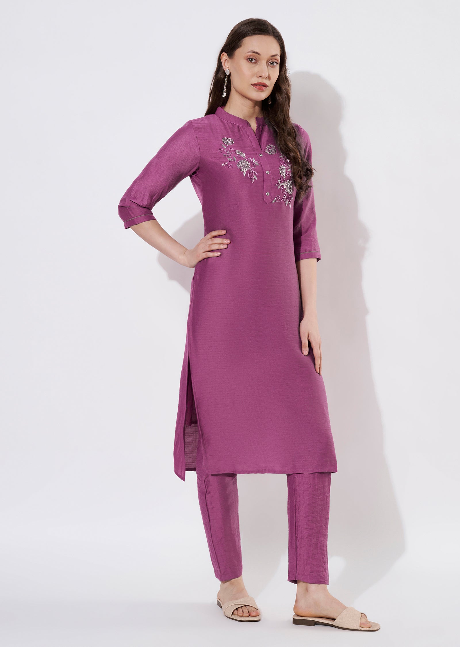 Mauve Gold Straight cut set