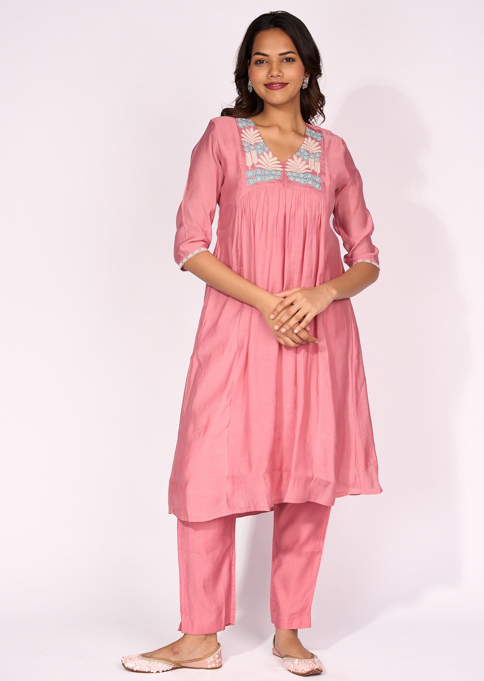Pink Silk Anarkali Suit