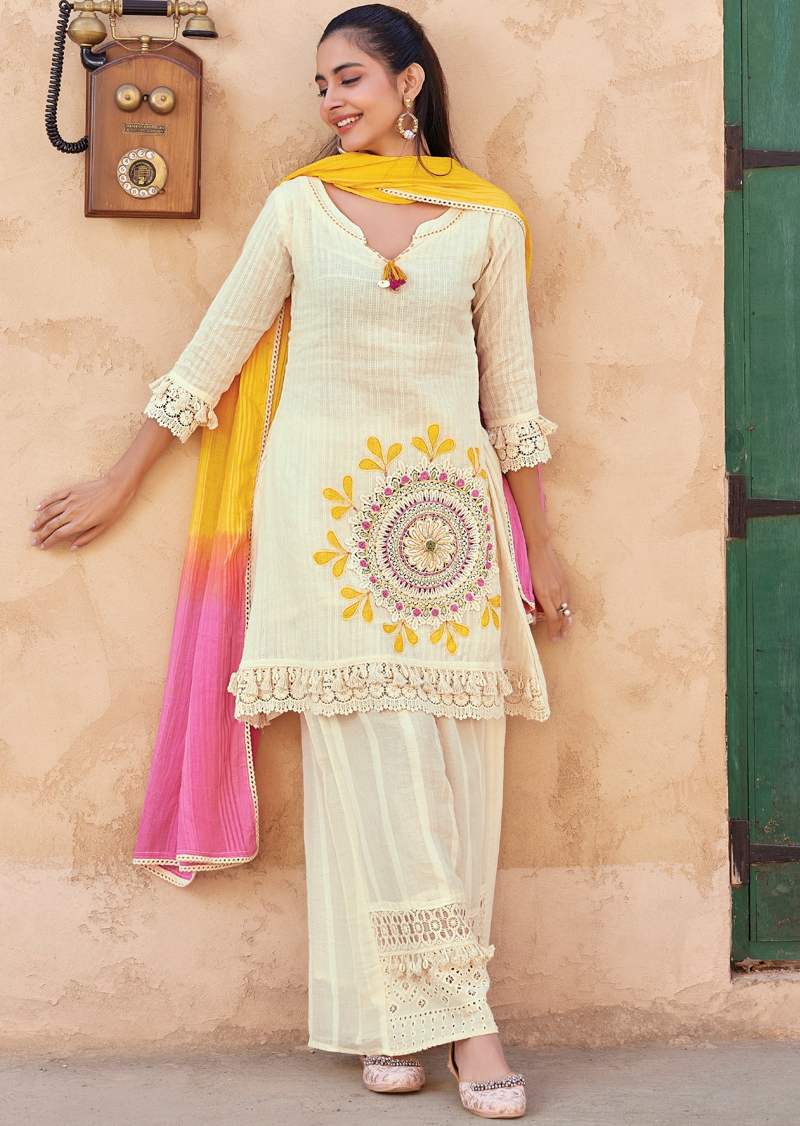 Off White Sharara Set