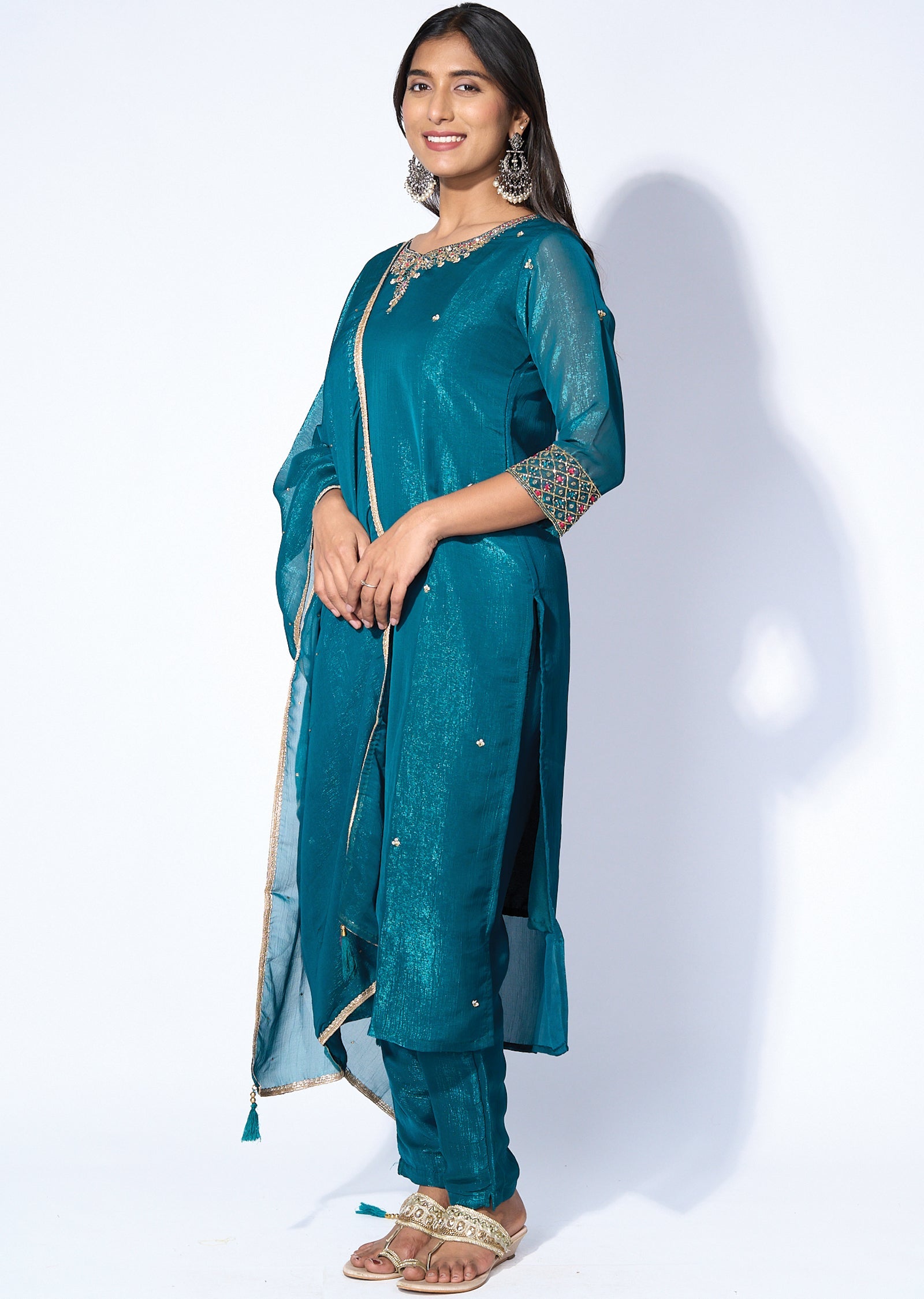 Rama Green Tissue Straight cut suit
