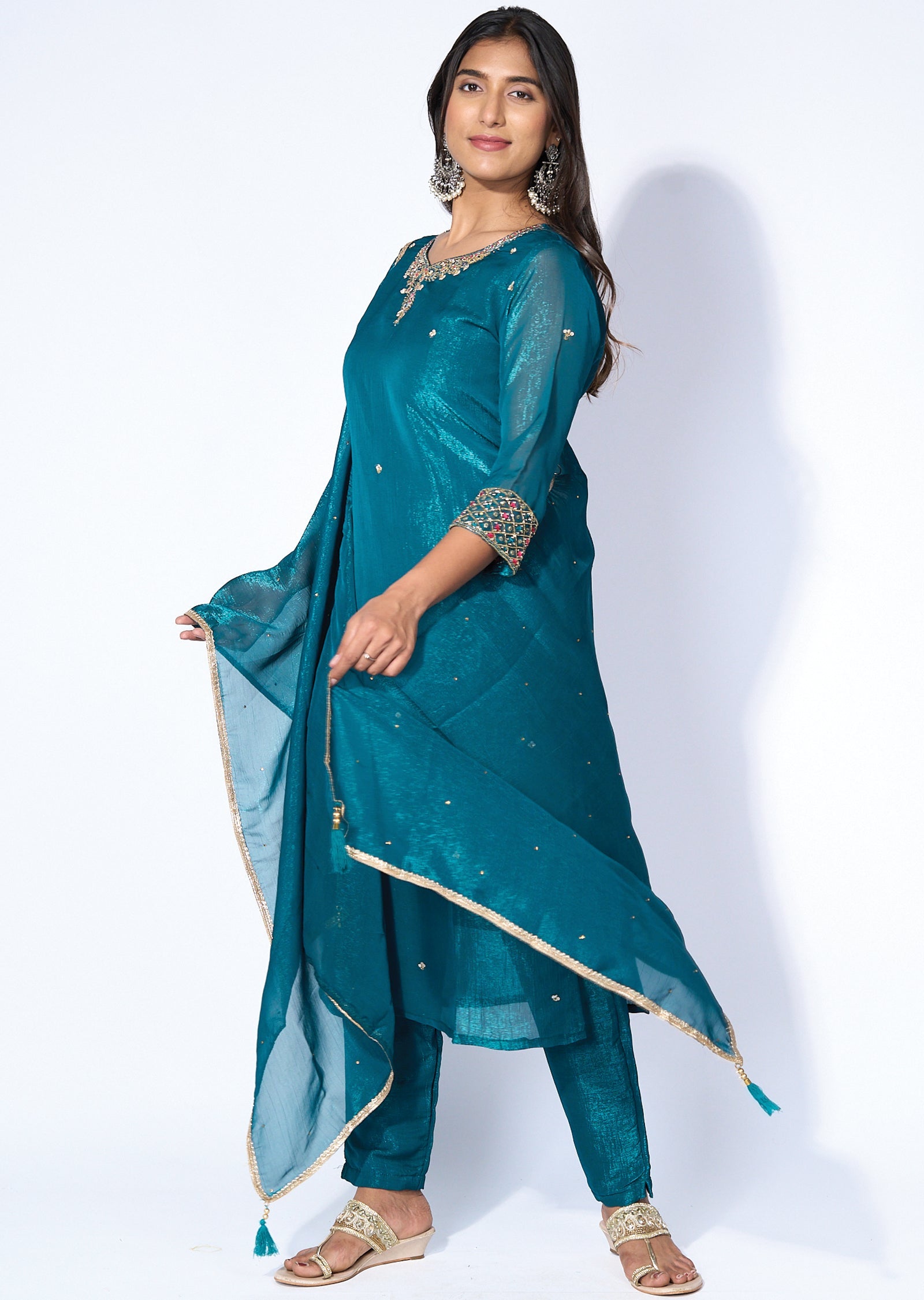 Rama Green Tissue Straight cut suit