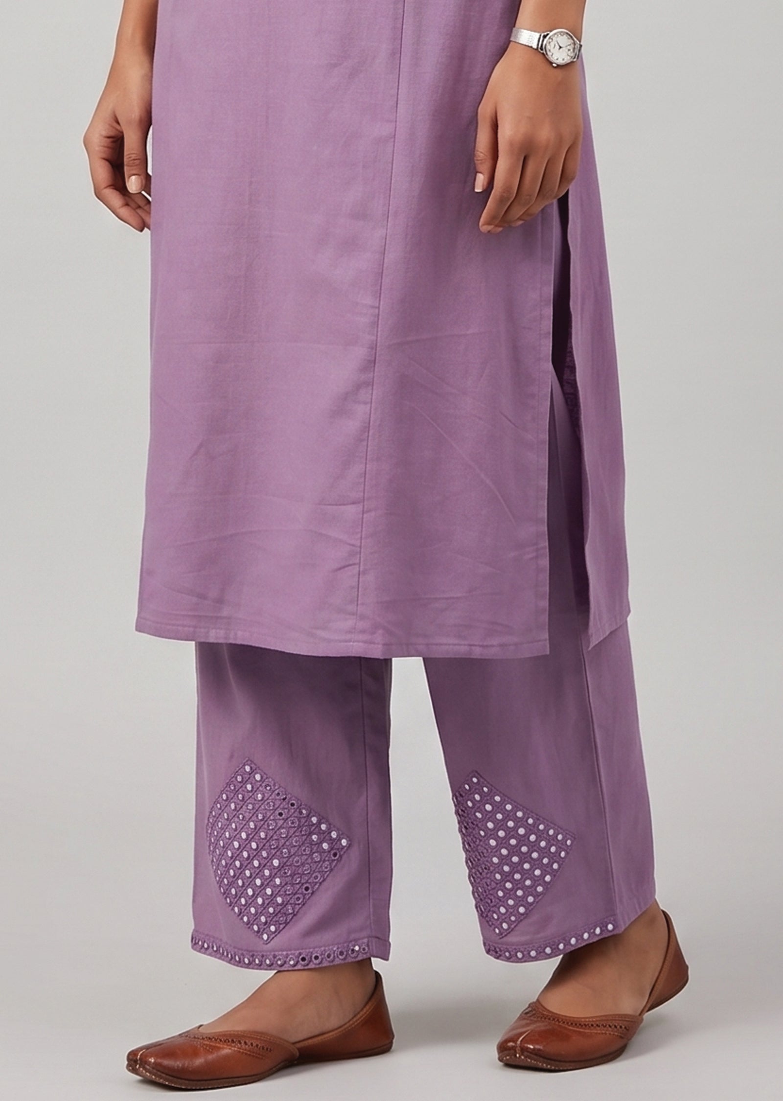 Dusty Purple Cotton Kurti Set