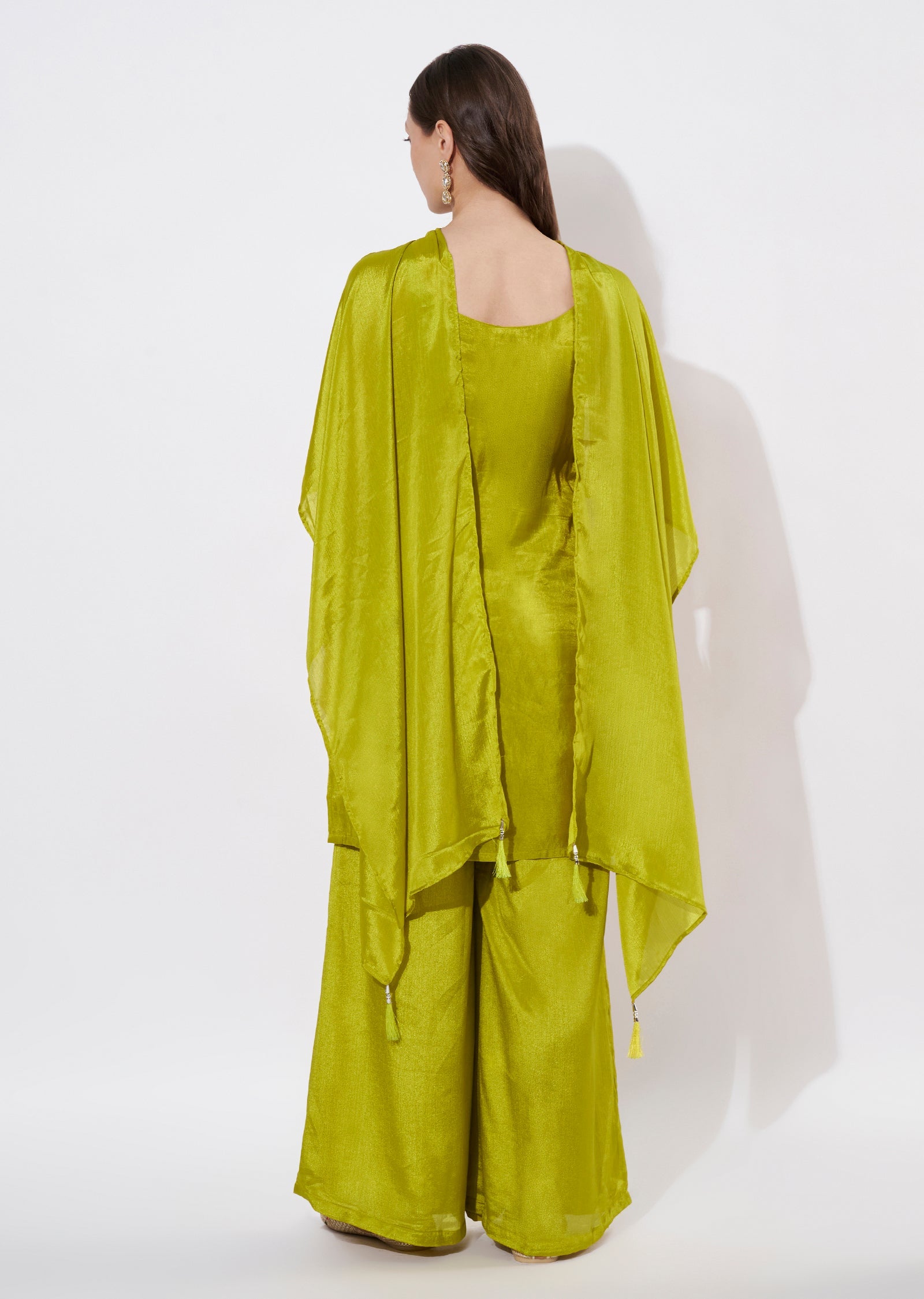 Green Tissue Sharara Set