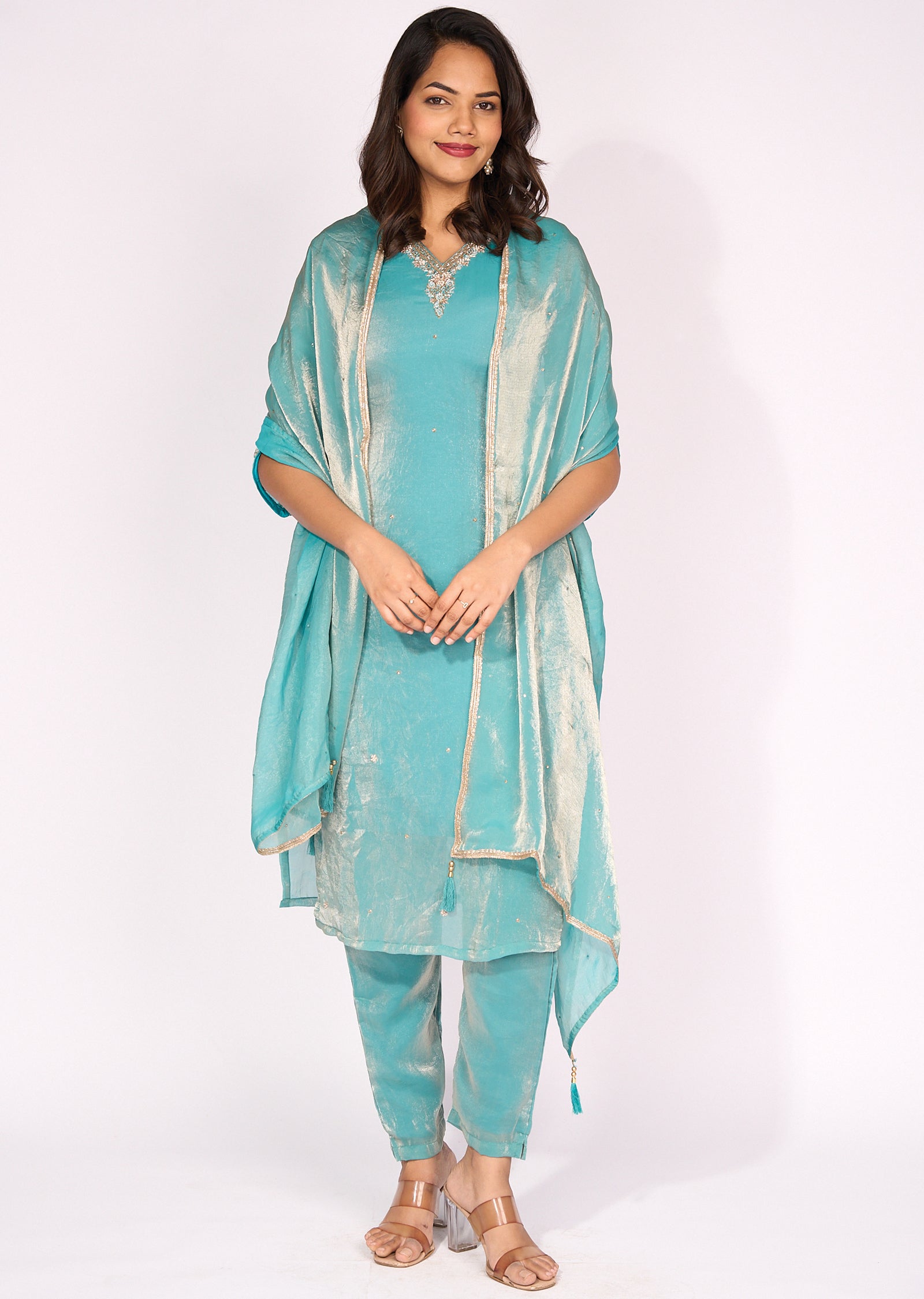 Light Blue Straight cut suit