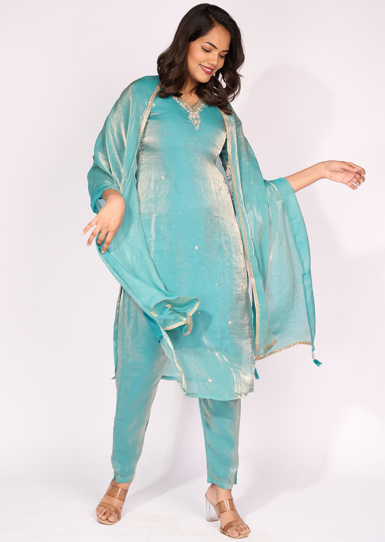 Light Blue Straight cut suit