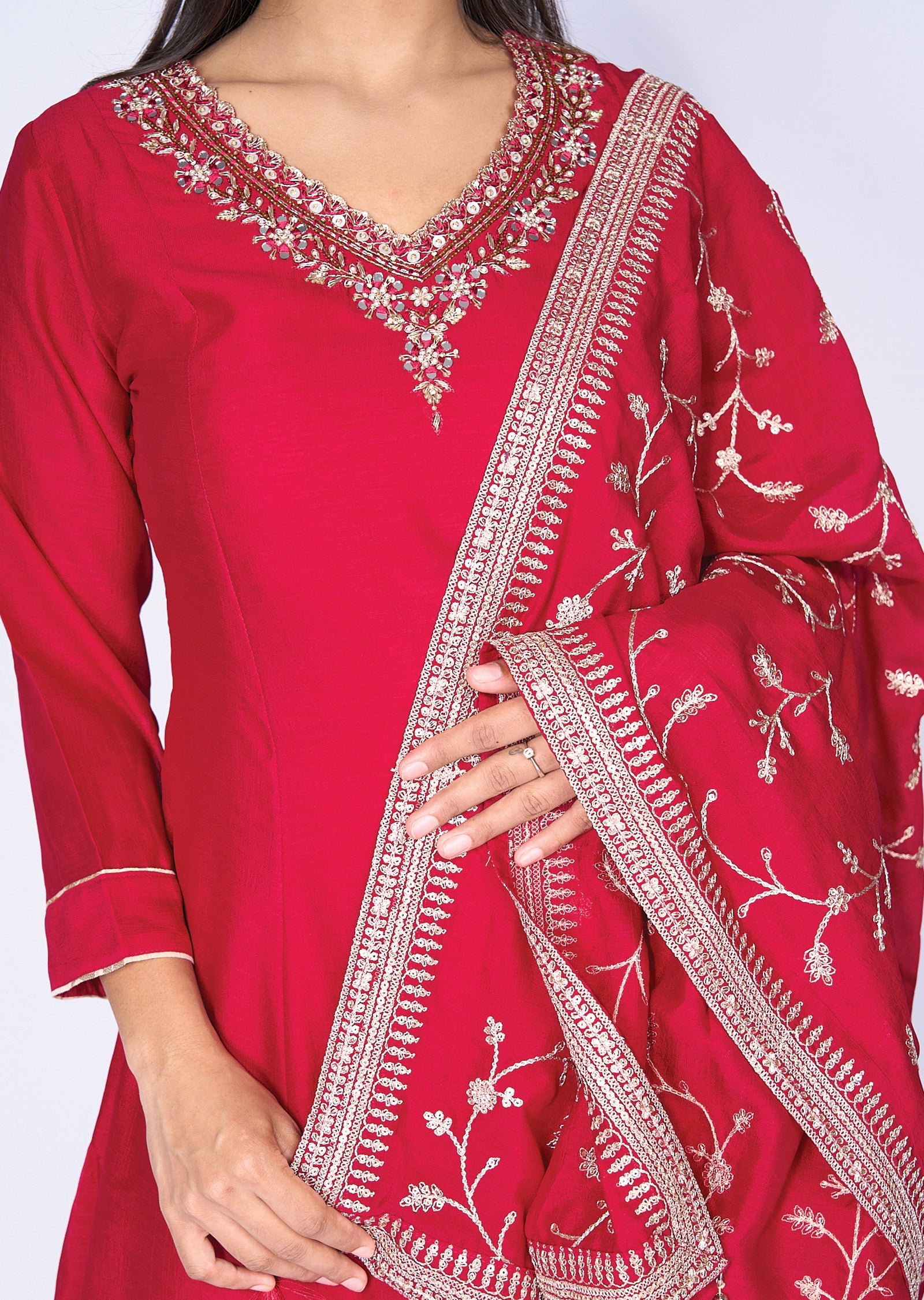 Pink Silk Anarkali