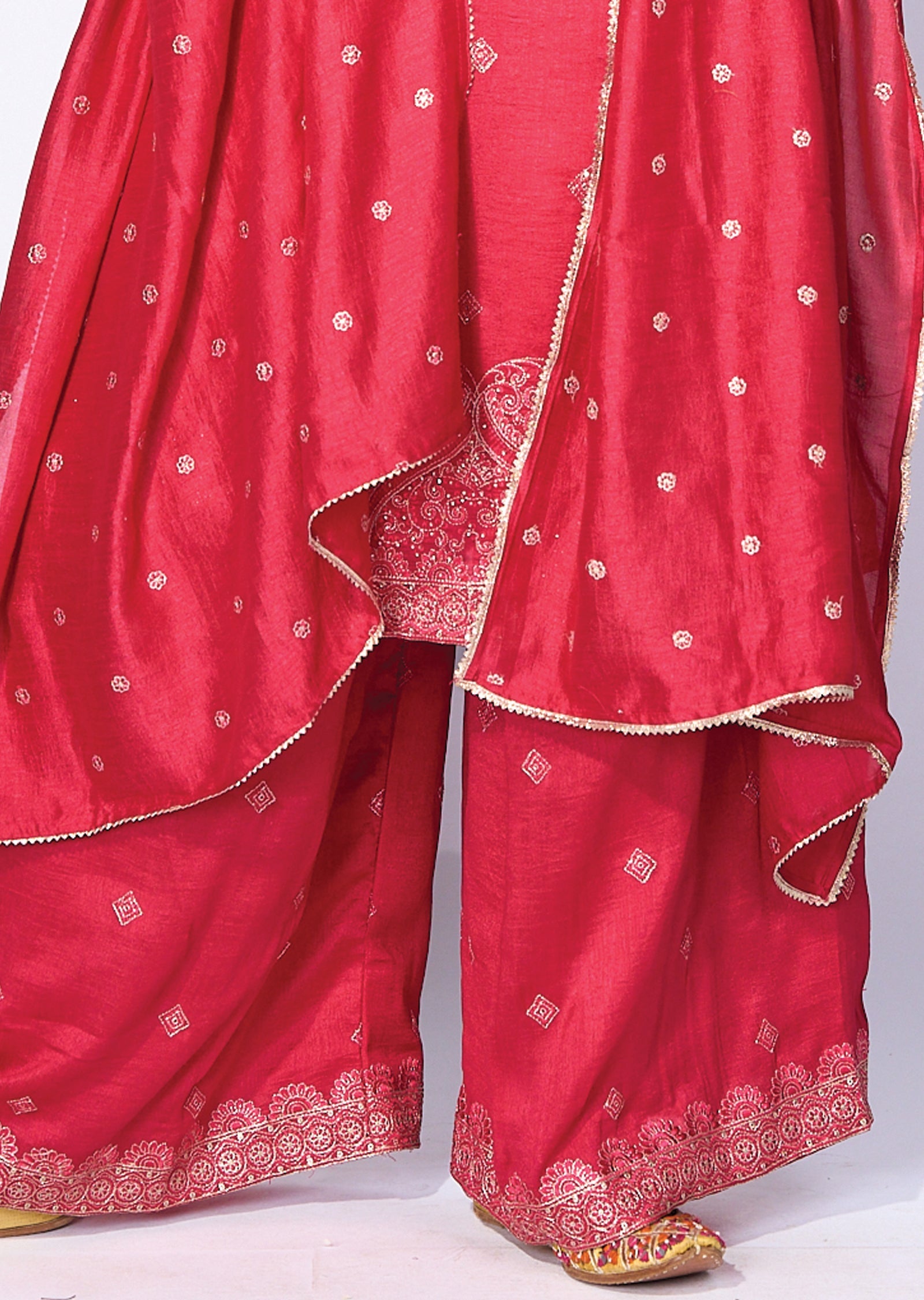 Pink Silk Sharara set