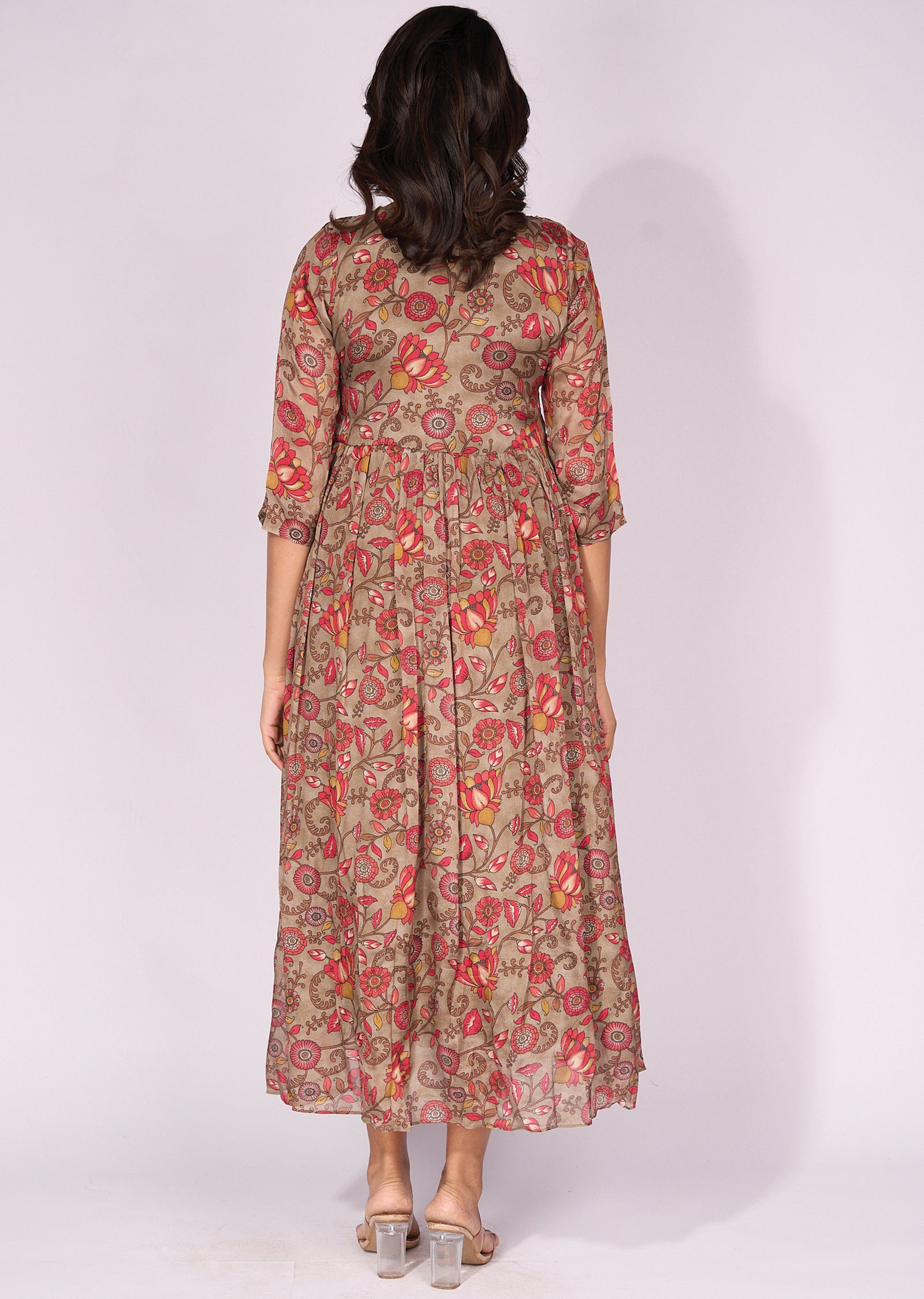 Brown Chinnon Long Kurti