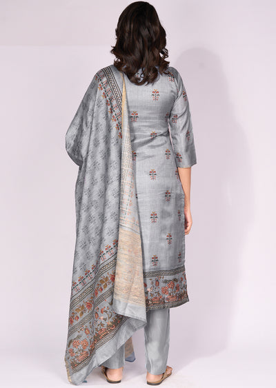 Blue Tussar Straight cut Suit