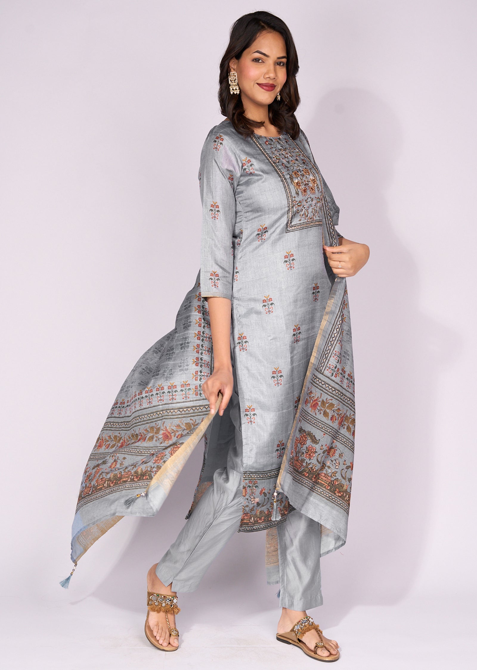 Blue Tussar Straight cut Suit