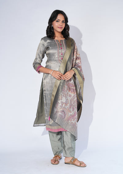 Blue Tissue Straight cut Suit