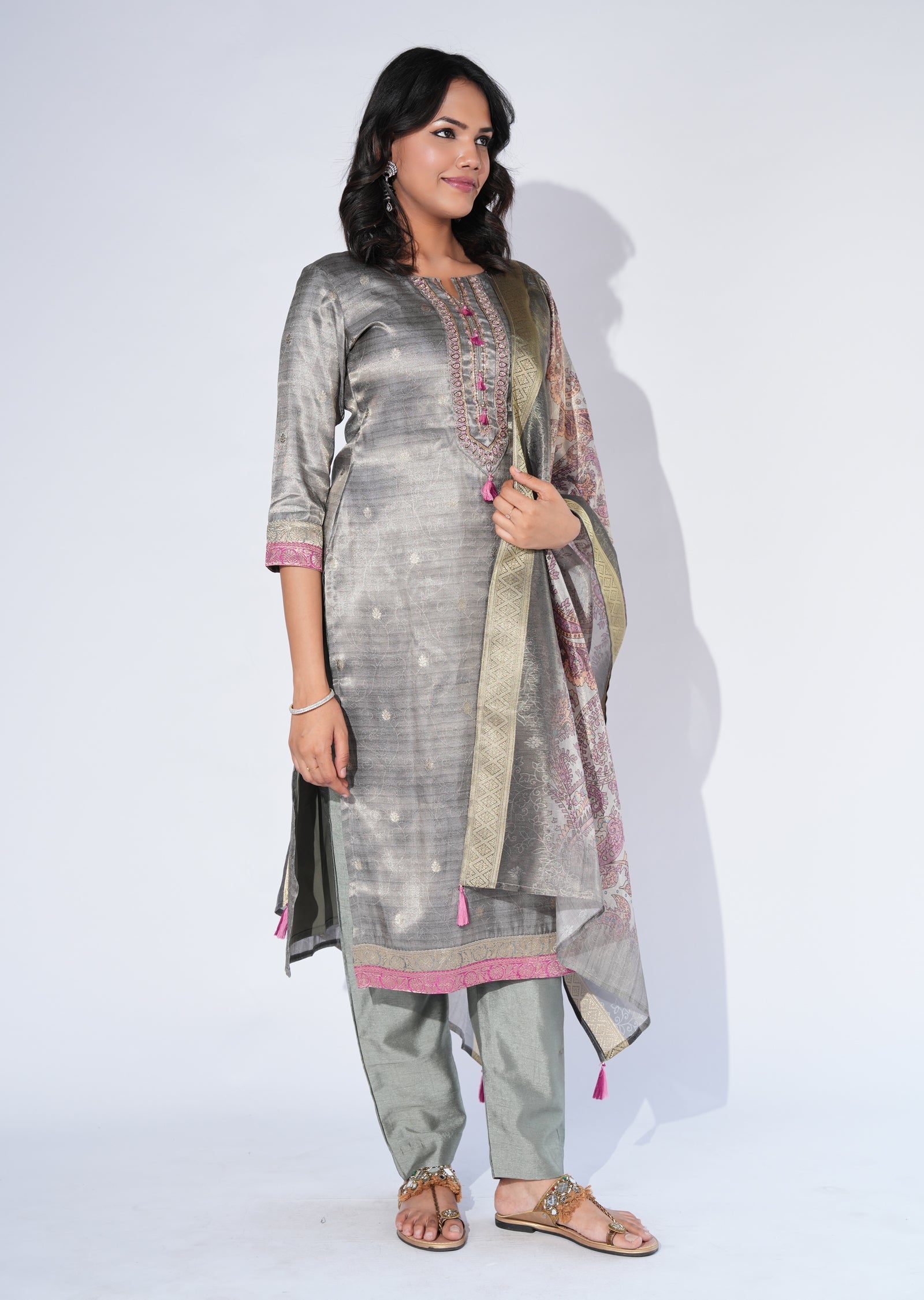 Blue Tissue Straight cut Suit