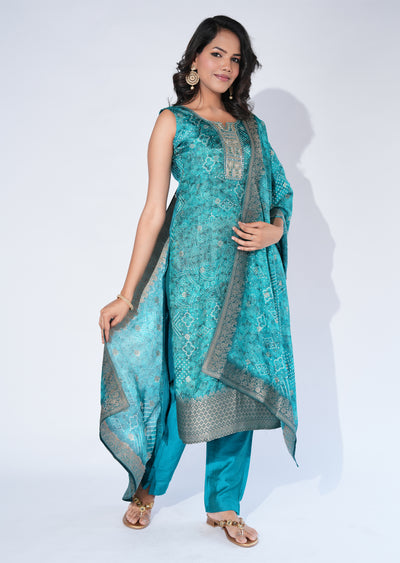 Green Silk Straight Cut Suit