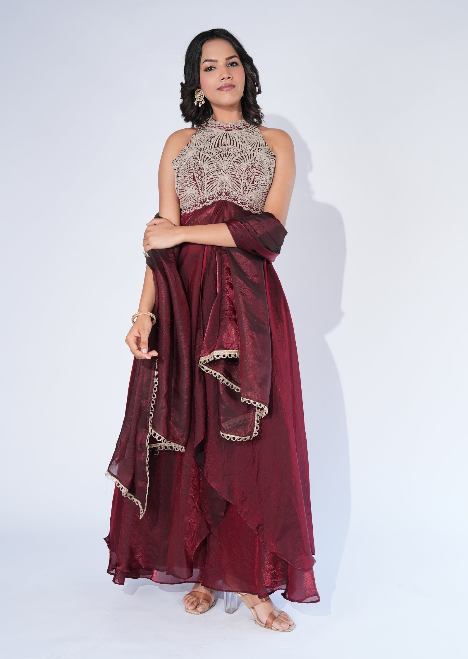 Maroon Anarkali Suit