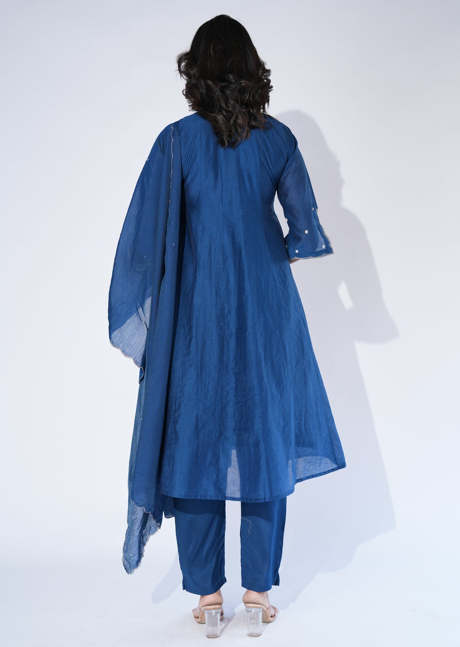 Blue Silk Anarkali Suit