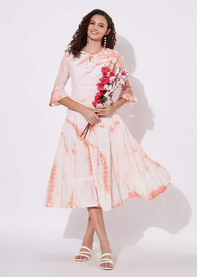 Coral Cotton Frock Kurti