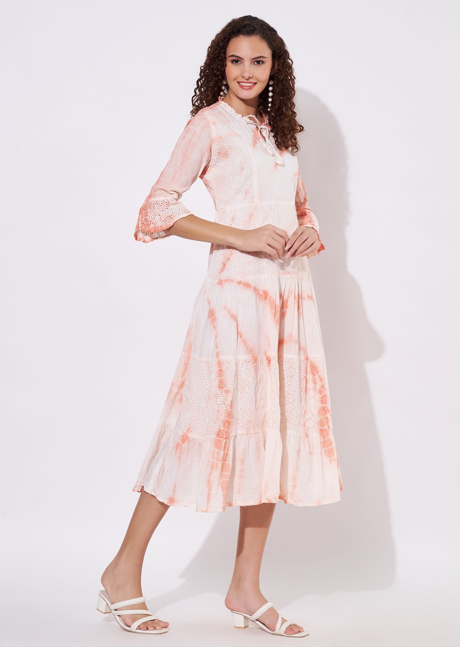 Coral Cotton Frock Kurti