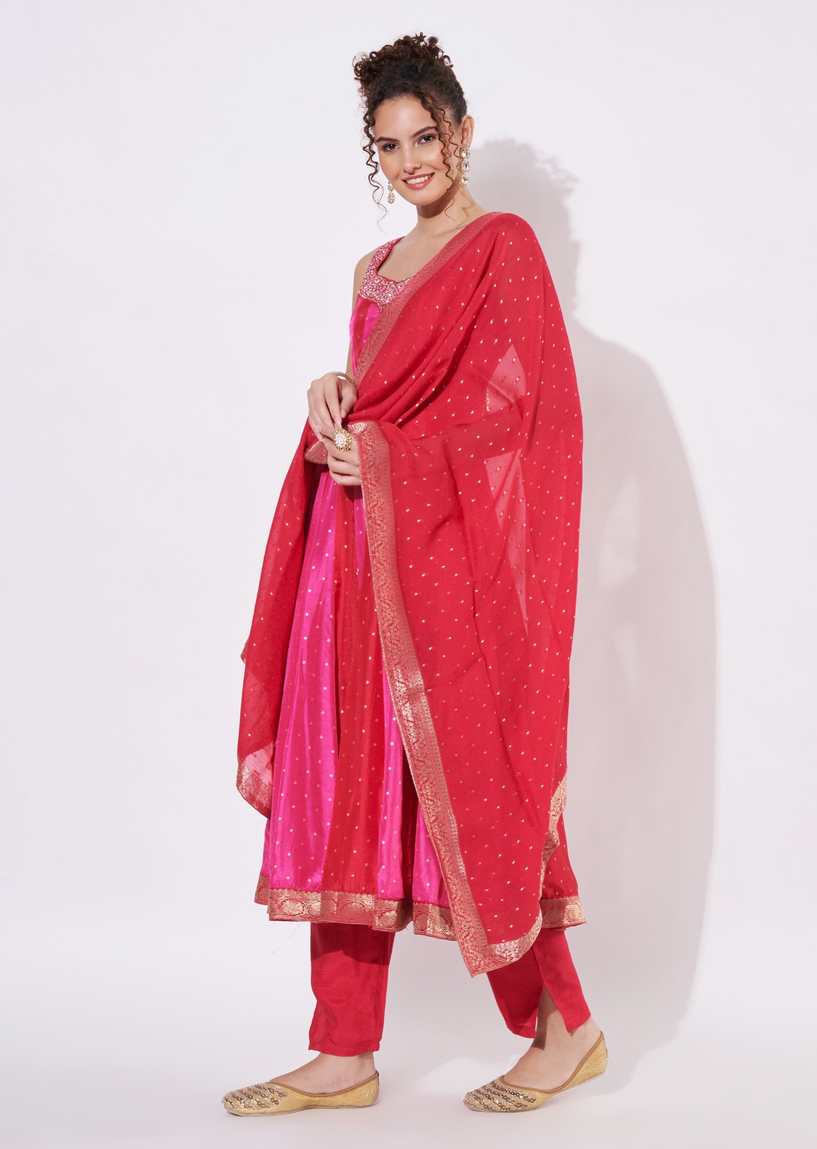 Pink Silk Anarkali Suit