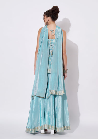Blus Silk Sharara Set