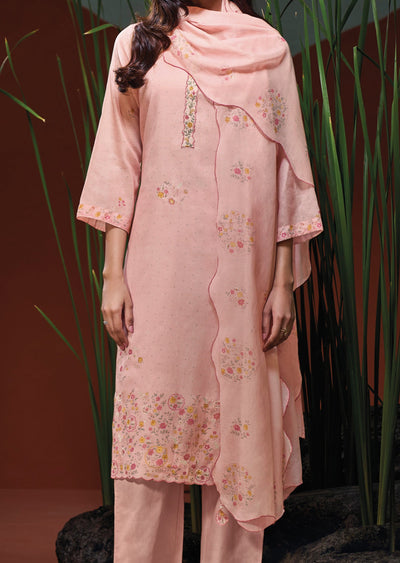 Pink Muslin Straight cut Suit