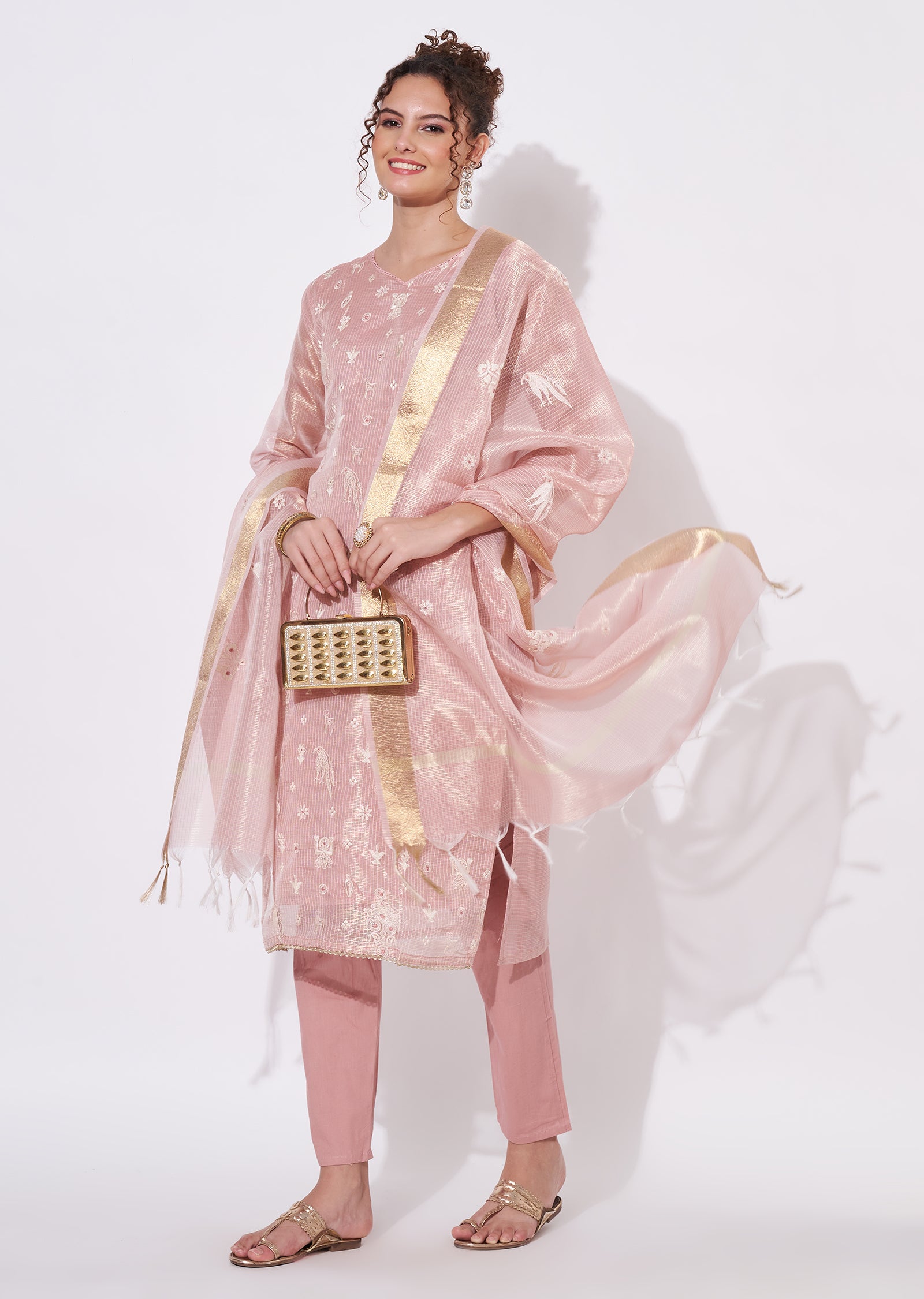 Peach Kota Straight cut Suit