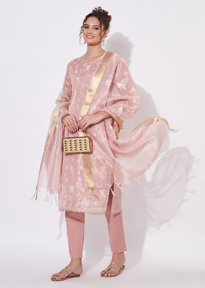 Peach Kota Straight cut Suit