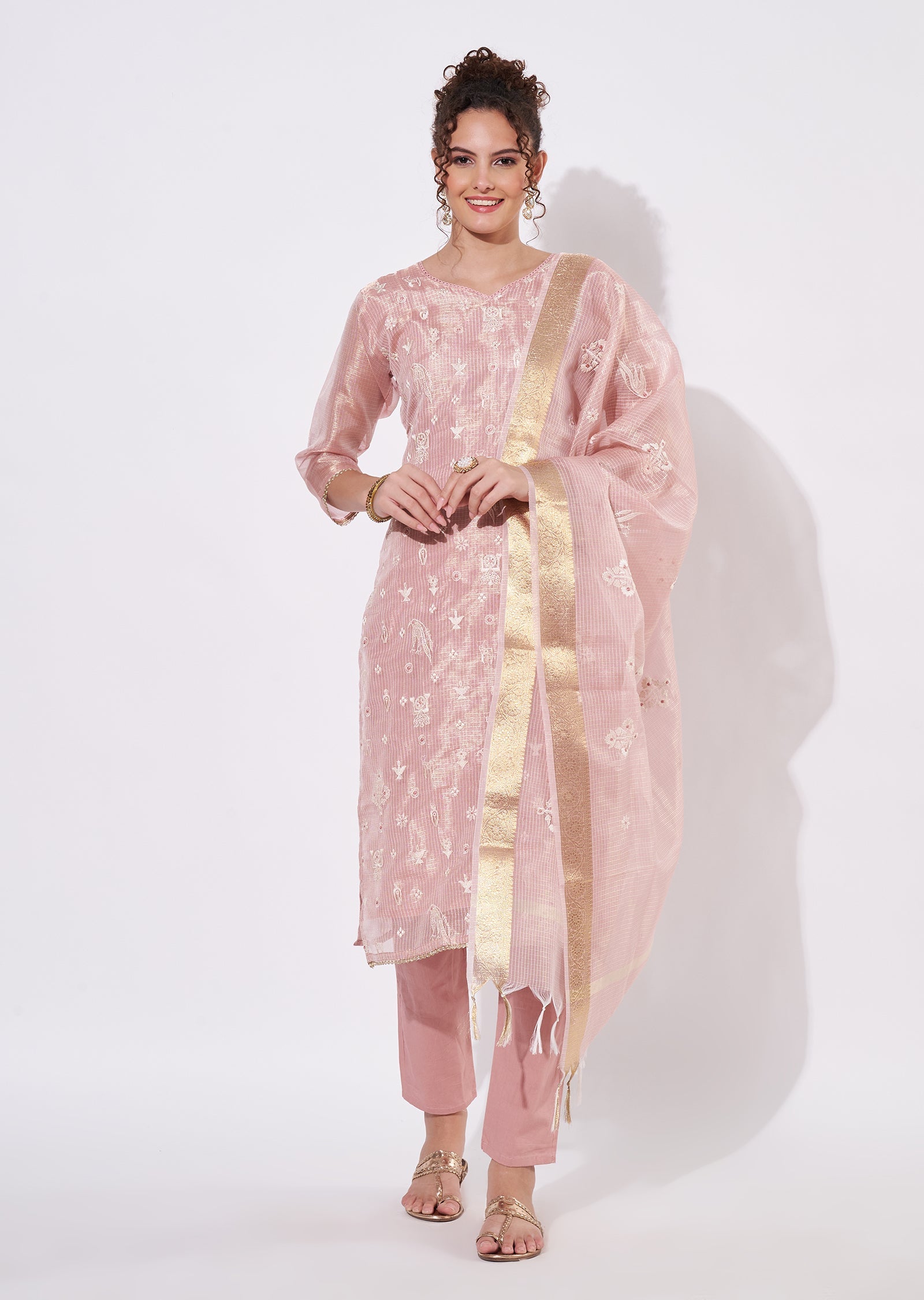 Peach Kota Straight cut Suit