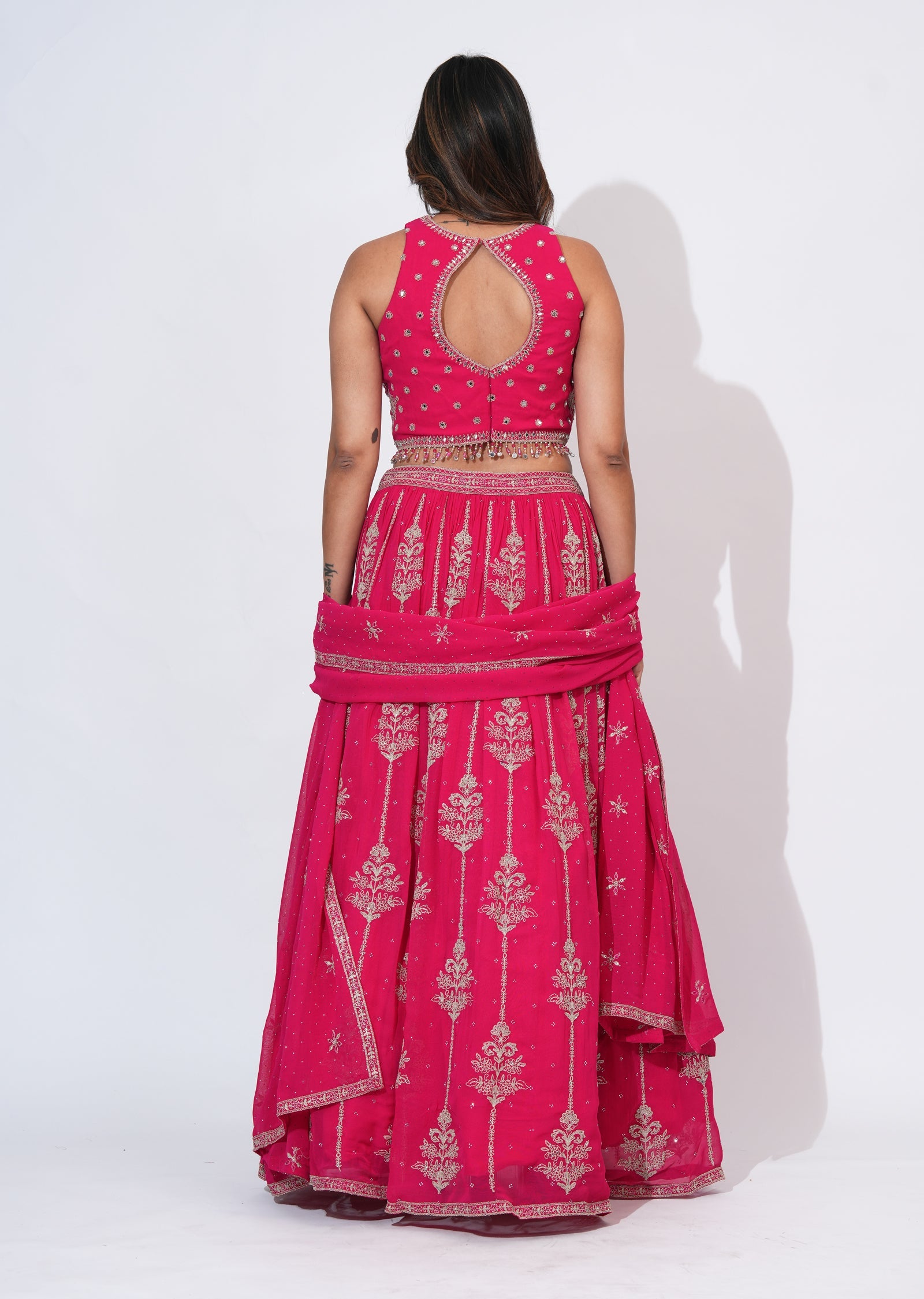 Pink Georgette Lehenga Set