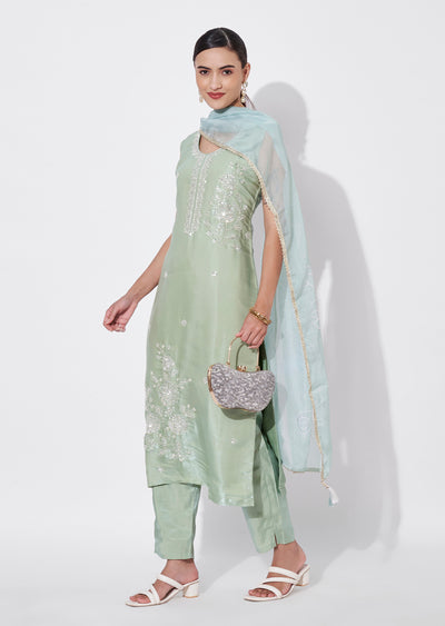 Light Green Straight Cut Suit