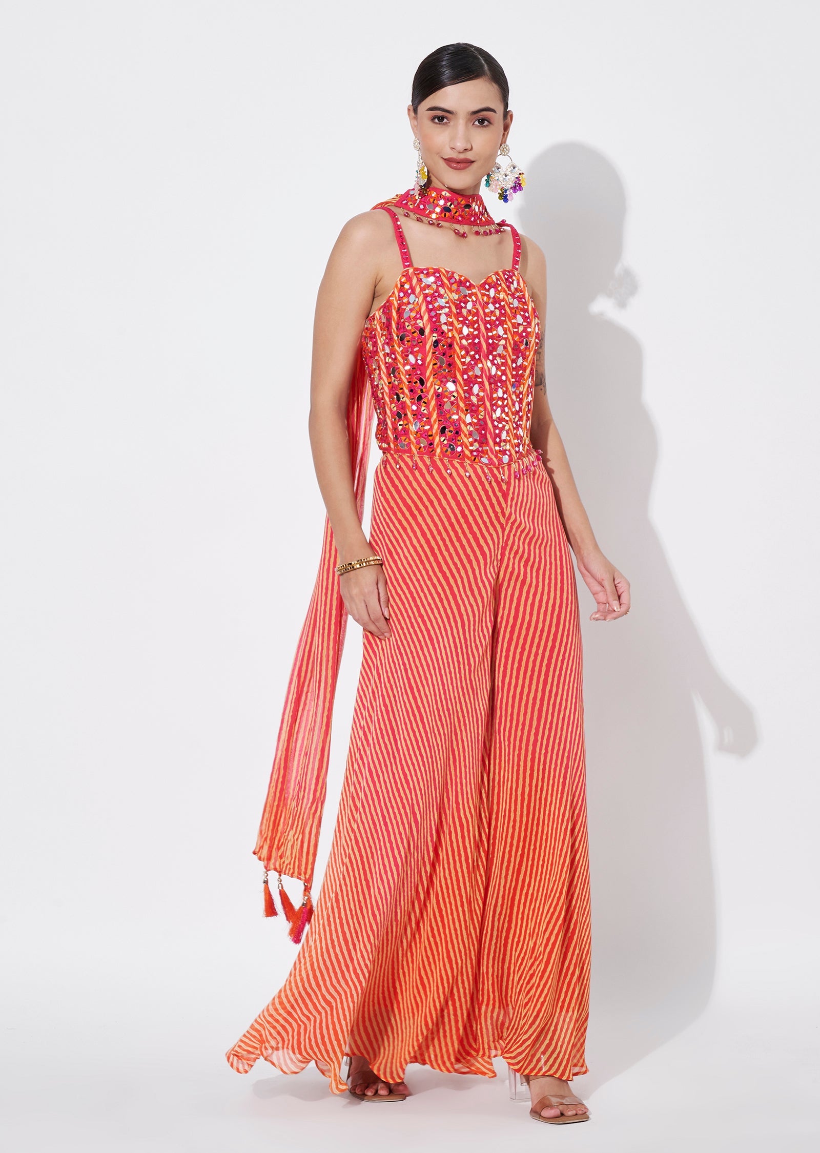 Pink Silk Indowestern set