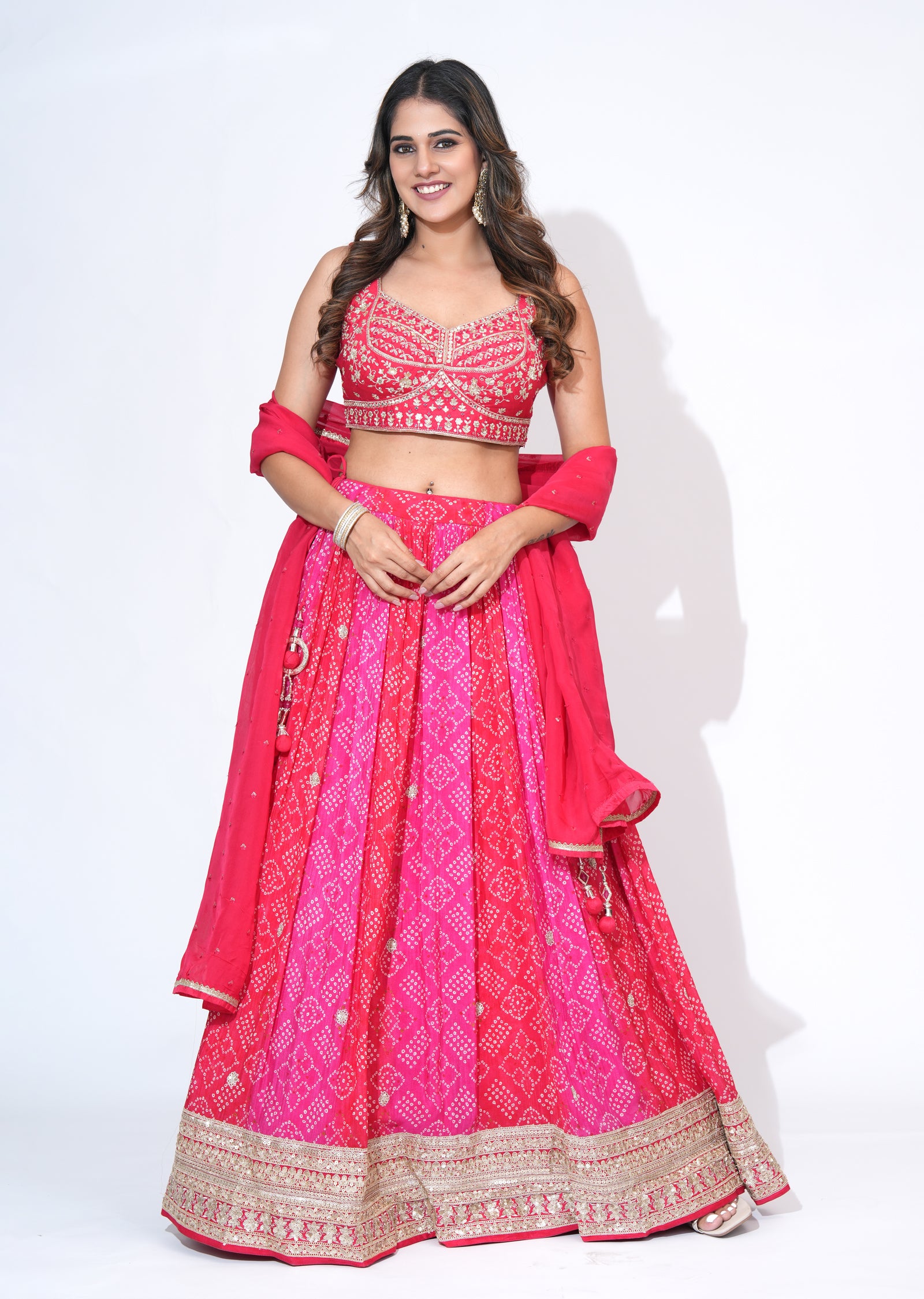 Pink Georgette Lehenga Set