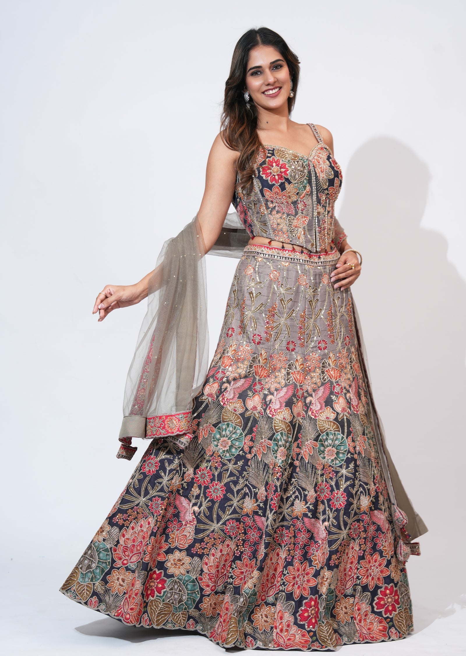 Mouse Silk Lehenga Set