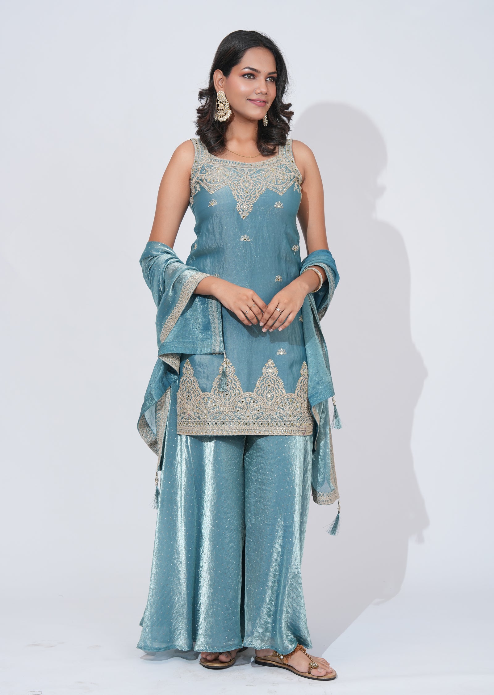 Grey Sharara Set