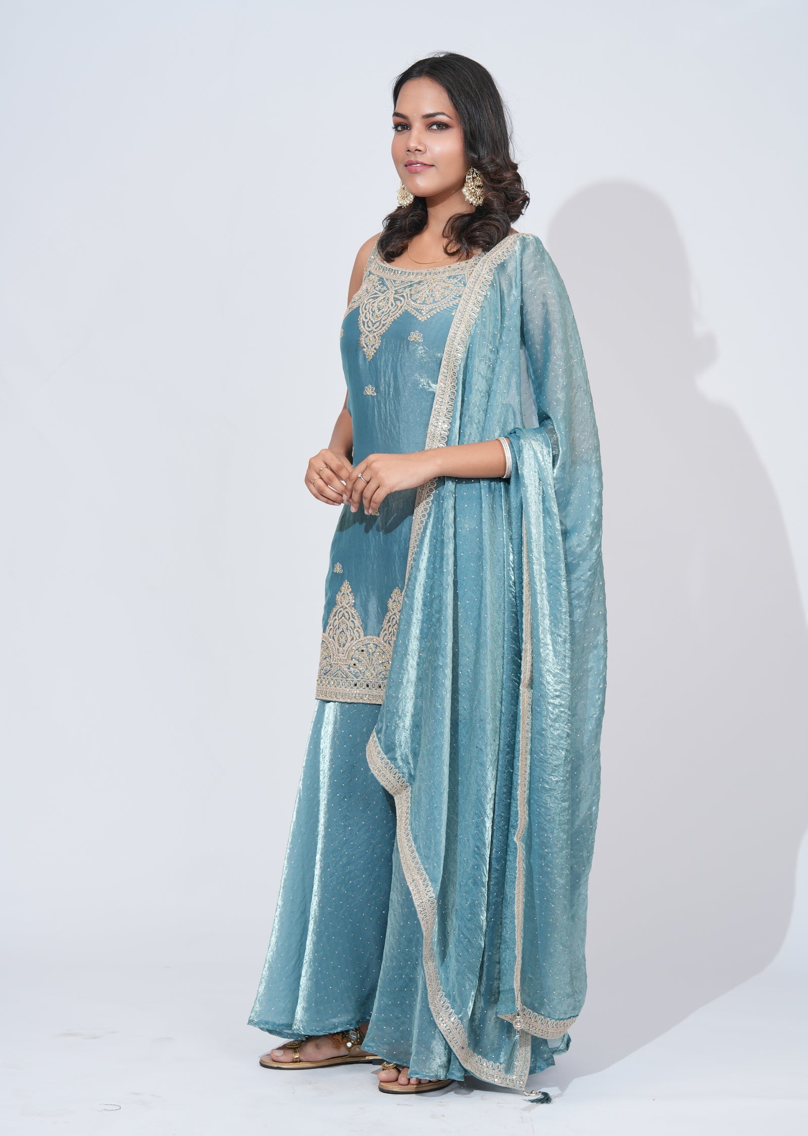Grey Sharara Set