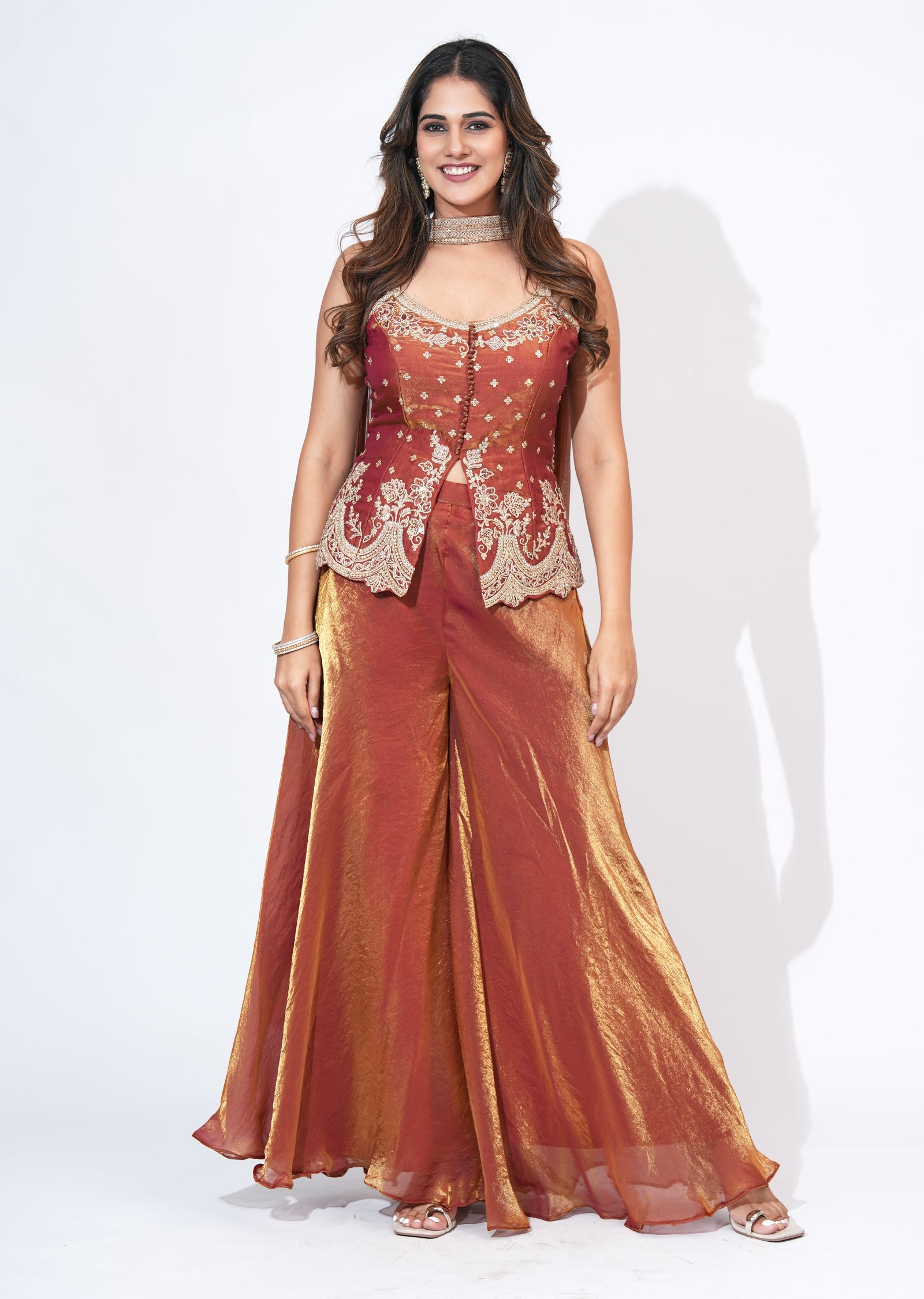 Onion Pink Sharara Set
