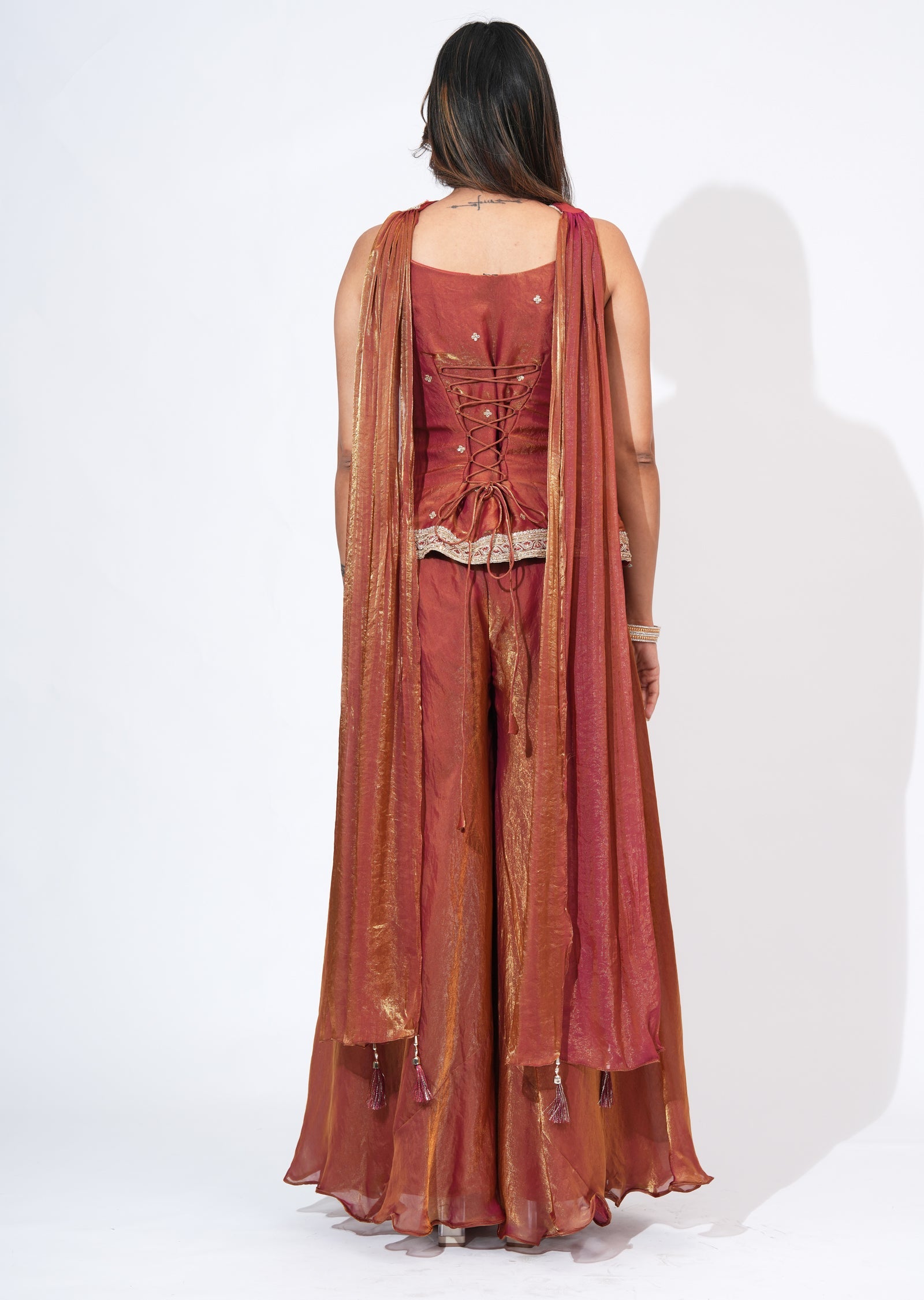Onion Pink Sharara Set